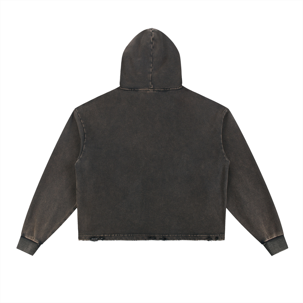 Vintage Washed Frayed Hoodie