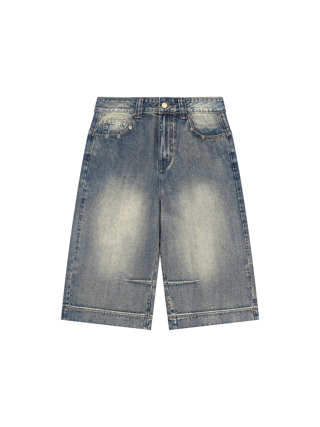 Pnk smiley Vintage Wash Denim Shorts